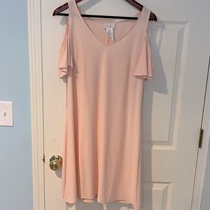 Ivy Lane Cold Shoulder Skip Dress PEACH